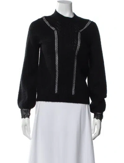 Pre-owned La Maille Sezane Mock Neck Sweater In Black