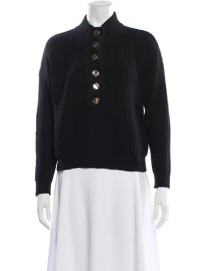 Pre-owned La Maille Sezane Mock Neck Sweater In Black