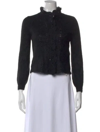 Pre-owned La Maille Sezane Mock Neck Sweater In Black