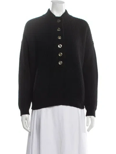 Pre-owned La Maille Sezane Mock Neck Sweater In Black