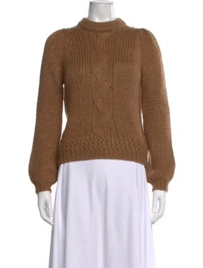 Pre-owned La Maille Sezane Mock Neck Sweater In Brown