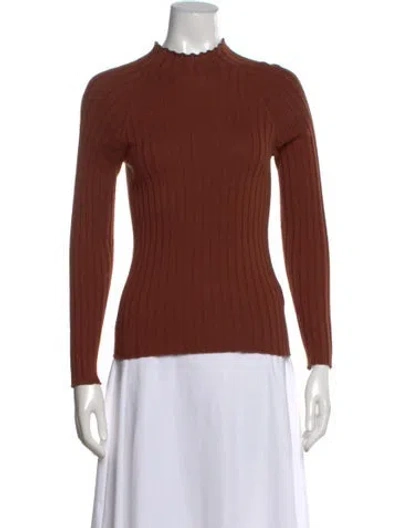 Pre-owned La Maille Sezane Mock Neck Sweater In Brown