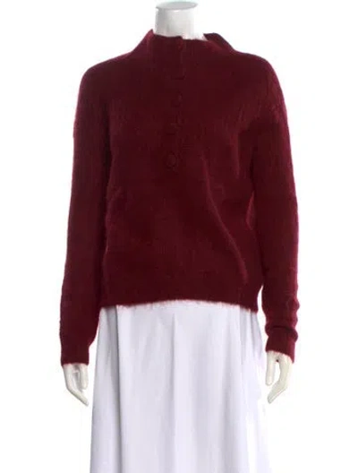 Pre-owned La Maille Sezane Mock Neck Sweater In Burgundy