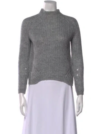 Pre-owned La Maille Sezane Mock Neck Sweater In Gray
