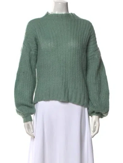 Pre-owned La Maille Sezane Mock Neck Sweater In Green