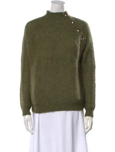 Pre-owned La Maille Sezane Mock Neck Sweater In Green