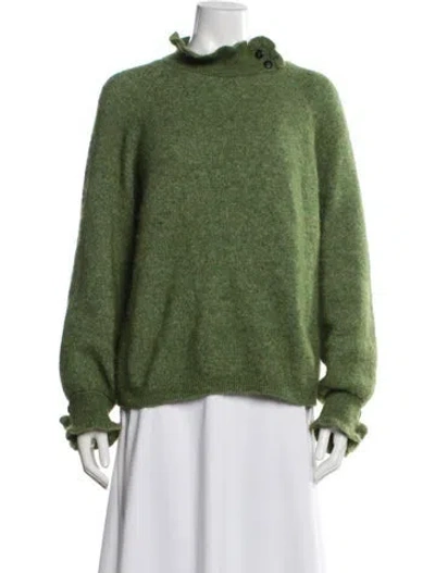 Pre-owned La Maille Sezane Mock Neck Sweater In Green