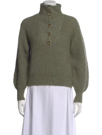 Pre-owned La Maille Sezane Mock Neck Sweater In Green