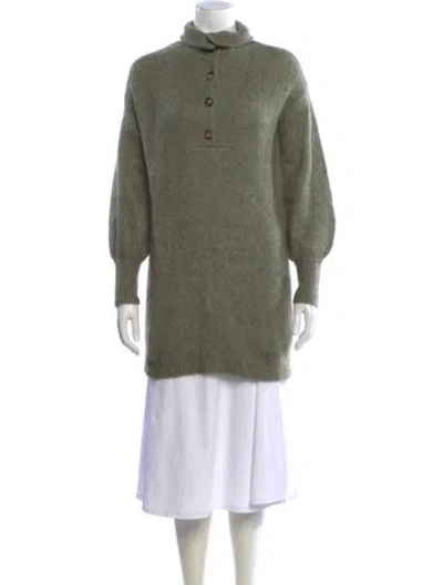 Pre-owned La Maille Sezane Mock Neck Sweater In Green