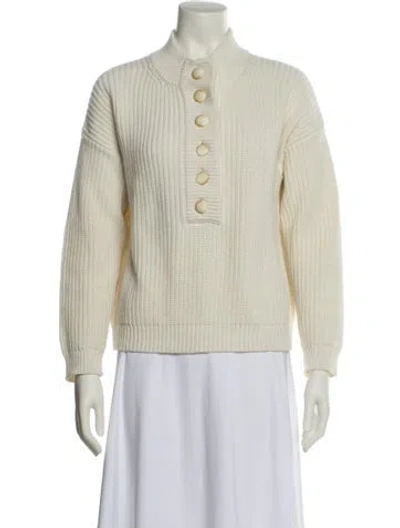 Pre-owned La Maille Sezane Mock Neck Sweater In Neutral