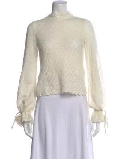 Pre-owned La Maille Sezane Mock Neck Sweater In Neutral