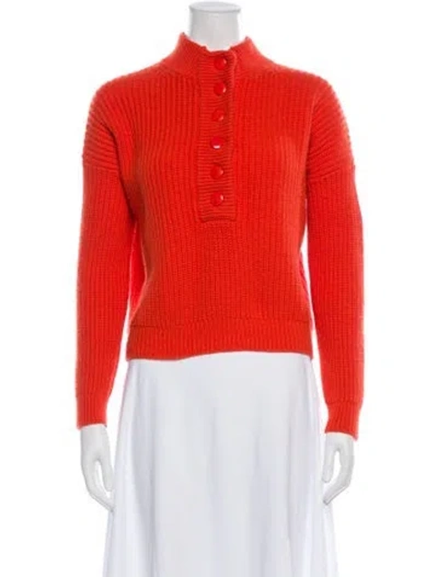 Pre-owned La Maille Sezane Mock Neck Sweater In Orange