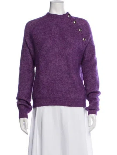 Pre-owned La Maille Sezane Mock Neck Sweater In Purple