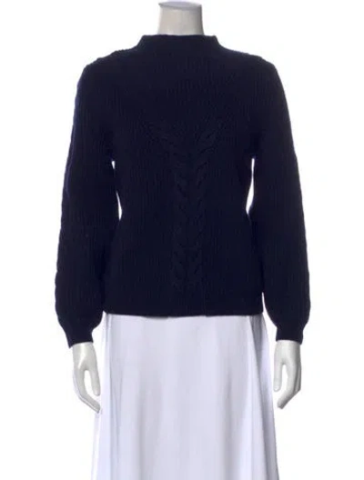 Pre-owned La Maille Sezane Mock Neck Sweater W/ Tags In Blue