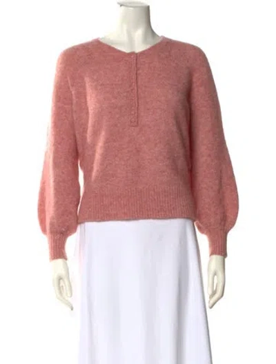 Pre-owned La Maille Sezane Mohair Crew Neck Sweater In Pink