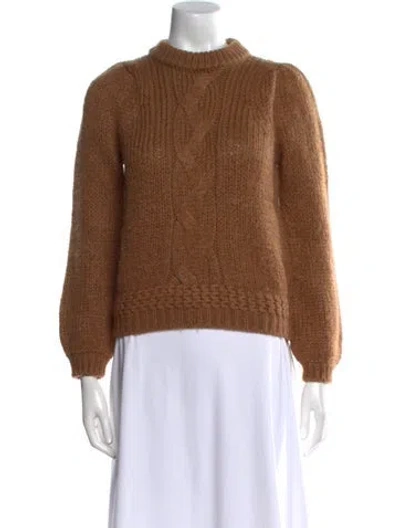Pre-owned La Maille Sezane Mohair Mock Neck Sweater In Neutral