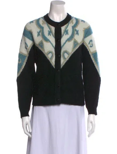 Pre-owned La Maille Sezane Mohair Printed Sweater In Black