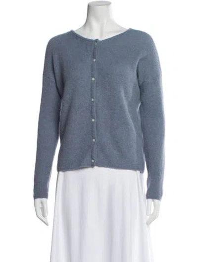 Pre-owned La Maille Sezane Mohair Scoop Neck Sweater In Blue