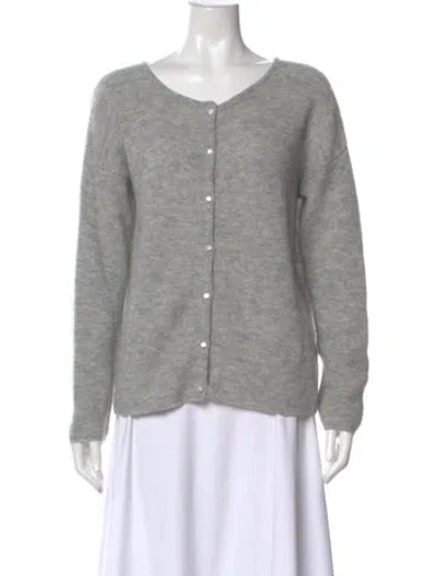 Pre-owned La Maille Sezane Mohair Scoop Neck Sweater In Gray