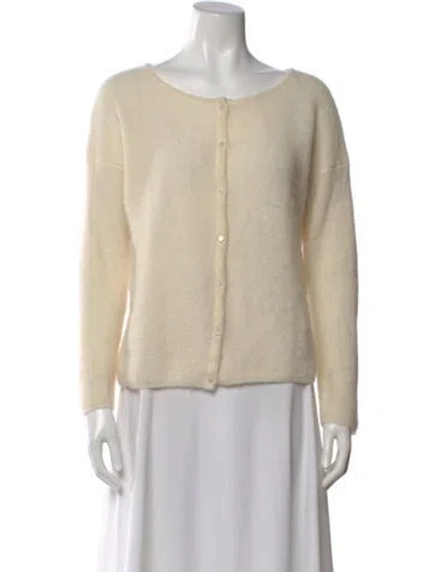 Pre-owned La Maille Sezane Mohair Scoop Neck Sweater In Neutral