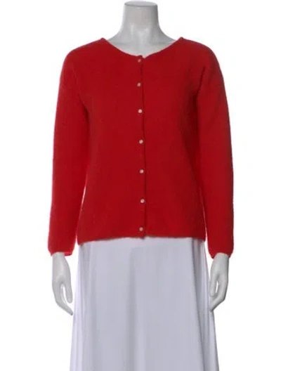 Pre-owned La Maille Sezane Mohair Scoop Neck Sweater In Red