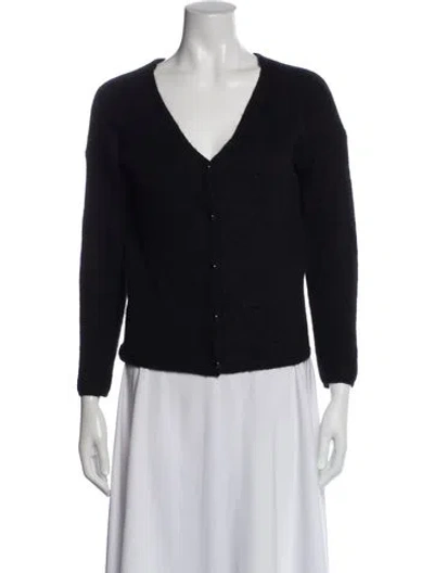 Pre-owned La Maille Sezane Mohair V-neck Sweater In Black