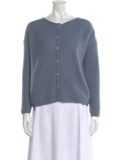 Pre-owned La Maille Sezane Mohair V-neck Sweater In Blue