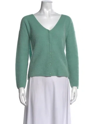 Pre-owned La Maille Sezane Mohair V-neck Sweater In Green