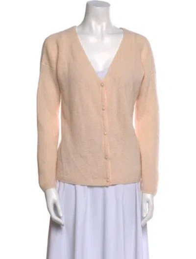 Pre-owned La Maille Sezane Mohair V-neck Sweater In Neutral
