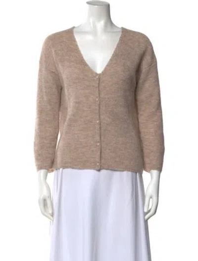 Pre-owned La Maille Sezane Mohair V-neck Sweater In Neutral