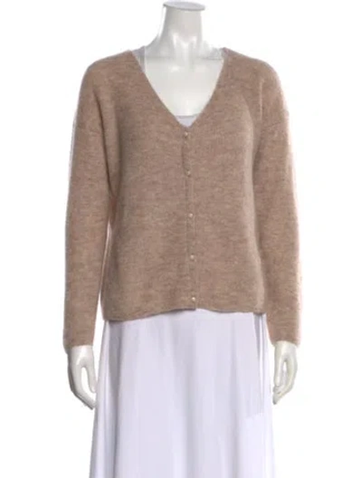 Pre-owned La Maille Sezane Mohair V-neck Sweater In Pink