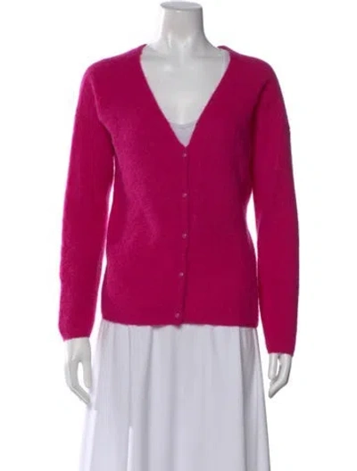 Pre-owned La Maille Sezane Mohair V-neck Sweater In Pink