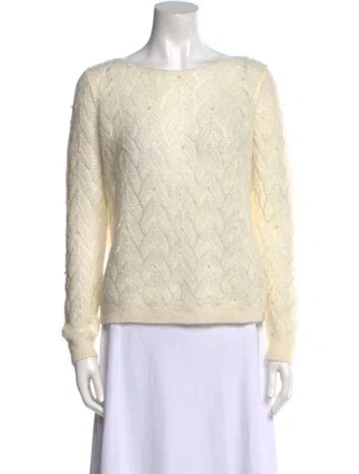 Pre-owned La Maille Sezane Nylon Scoop Neck Sweater In Neutral