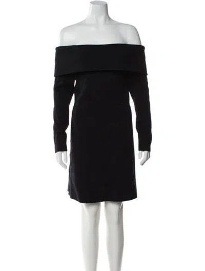 Pre-owned La Maille Sezane Off-the-shoulder Mini Dress W/ Tags In Black