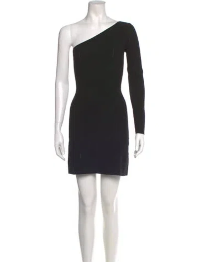 Pre-owned La Maille Sezane One-shoulder Mini Dress In Blue