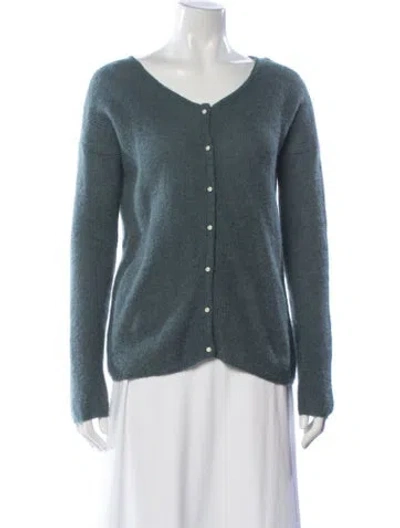 Pre-owned La Maille Sezane Open Front Sweater In Green
