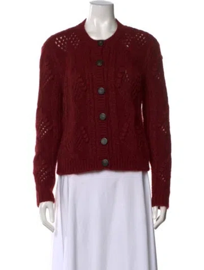 Pre-owned La Maille Sezane Open Front Sweater In Red