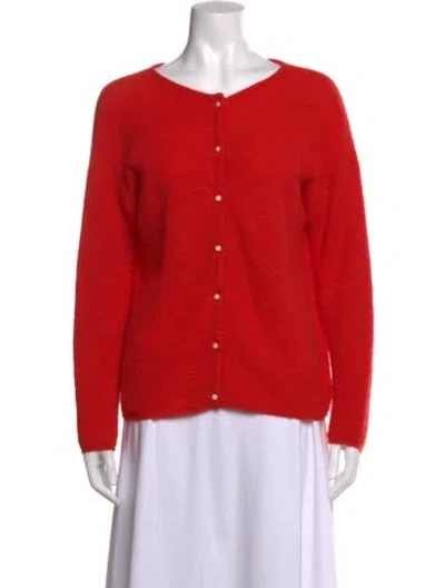 Pre-owned La Maille Sezane Open Front Sweater In Red