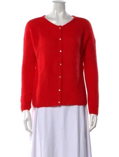 Pre-owned La Maille Sezane Open Front Sweater In Red
