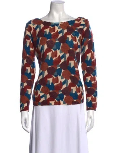 Pre-owned La Maille Sezane Patterned Bateau Neckline Top In Neutral