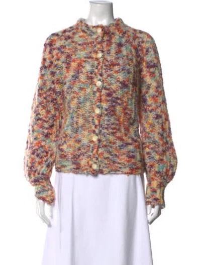 Pre-owned La Maille Sezane Patterned Crew Neck Sweater In Green