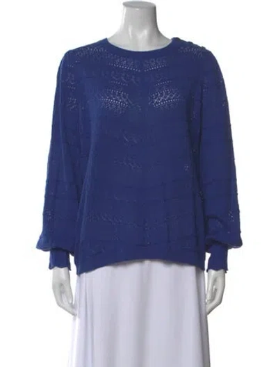 Pre-owned La Maille Sezane Patterned Crew Neck Top In Blue