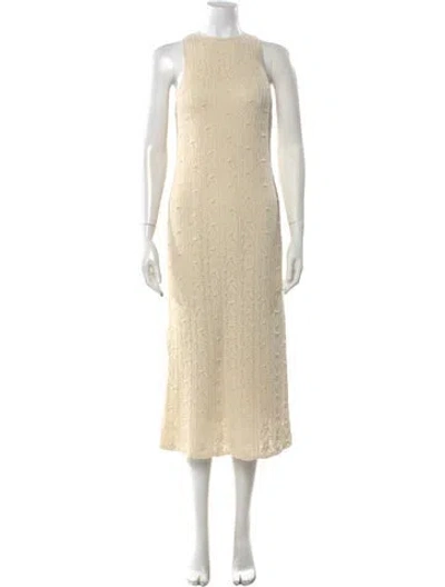 Pre-owned La Maille Sezane Patterned Midi Length Dress In Neutral