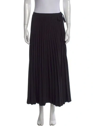 Pre-owned La Maille Sezane Pleated Accents Long Skirt In Black