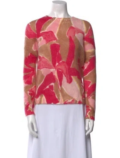 Pre-owned La Maille Sezane Printed Bateau Neckline Sweater W/ Tags In Pink