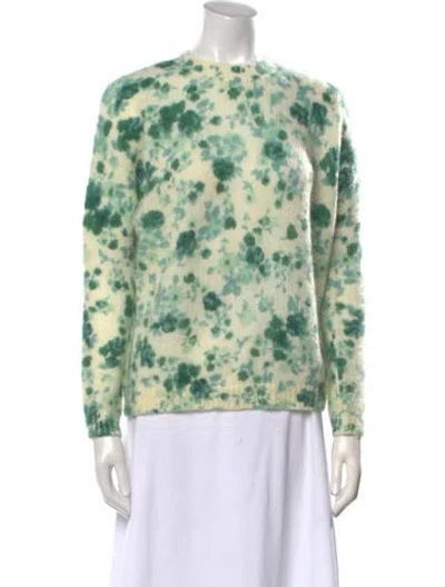 Pre-owned La Maille Sezane Printed Crew Neck Sweater In Green
