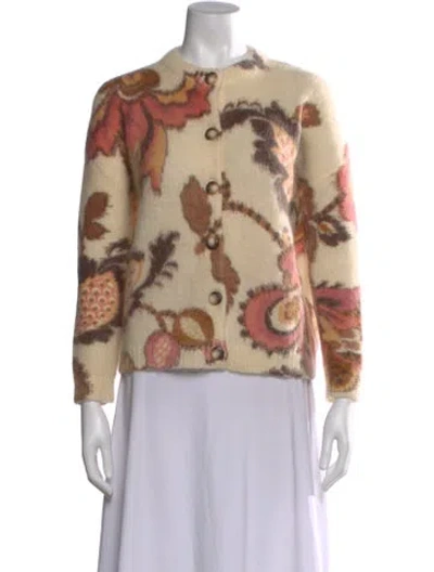 Pre-owned La Maille Sezane Printed Crew Neck Sweater In Neutral