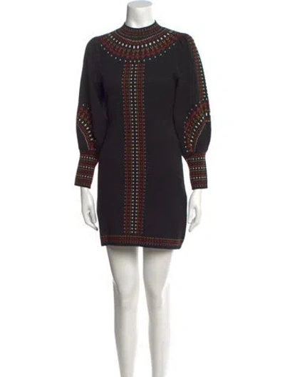 Pre-owned La Maille Sezane Printed Mini Dress In Brown