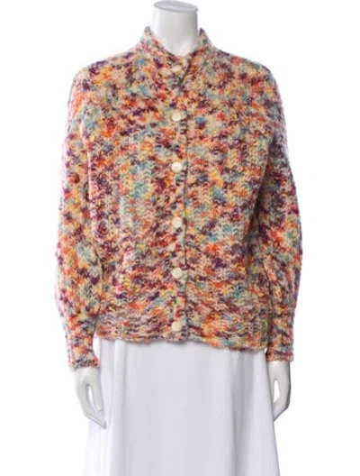 Pre-owned La Maille Sezane Printed Mock Neck Sweater In Multi