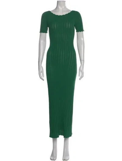 Pre-owned La Maille Sezane Scoop Neck Long Dress In Green